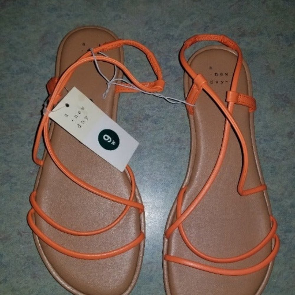 A New Day Sierra Strappy Sandals Orange 12 - Picture 2 of 2